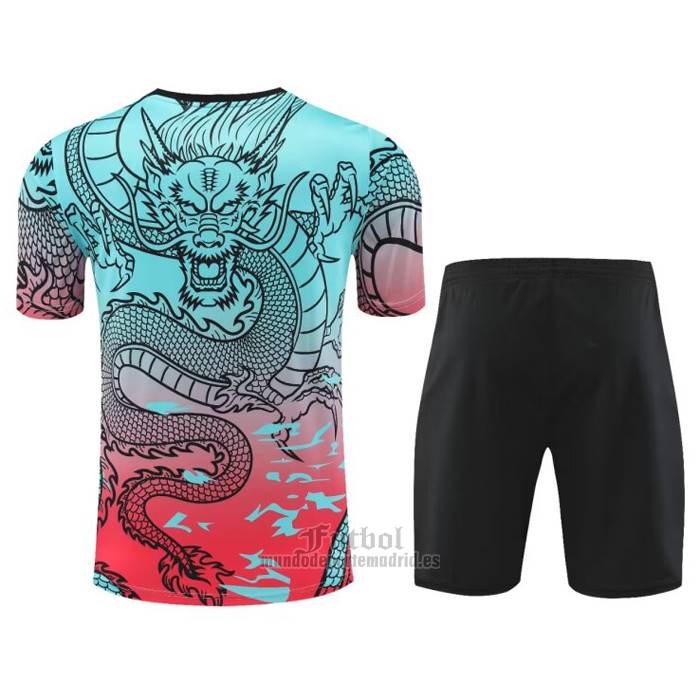 Chandal del Real Madrid Dragon Manga Corta 2024-2025 Verde y Rojo - Pantalon Corto
